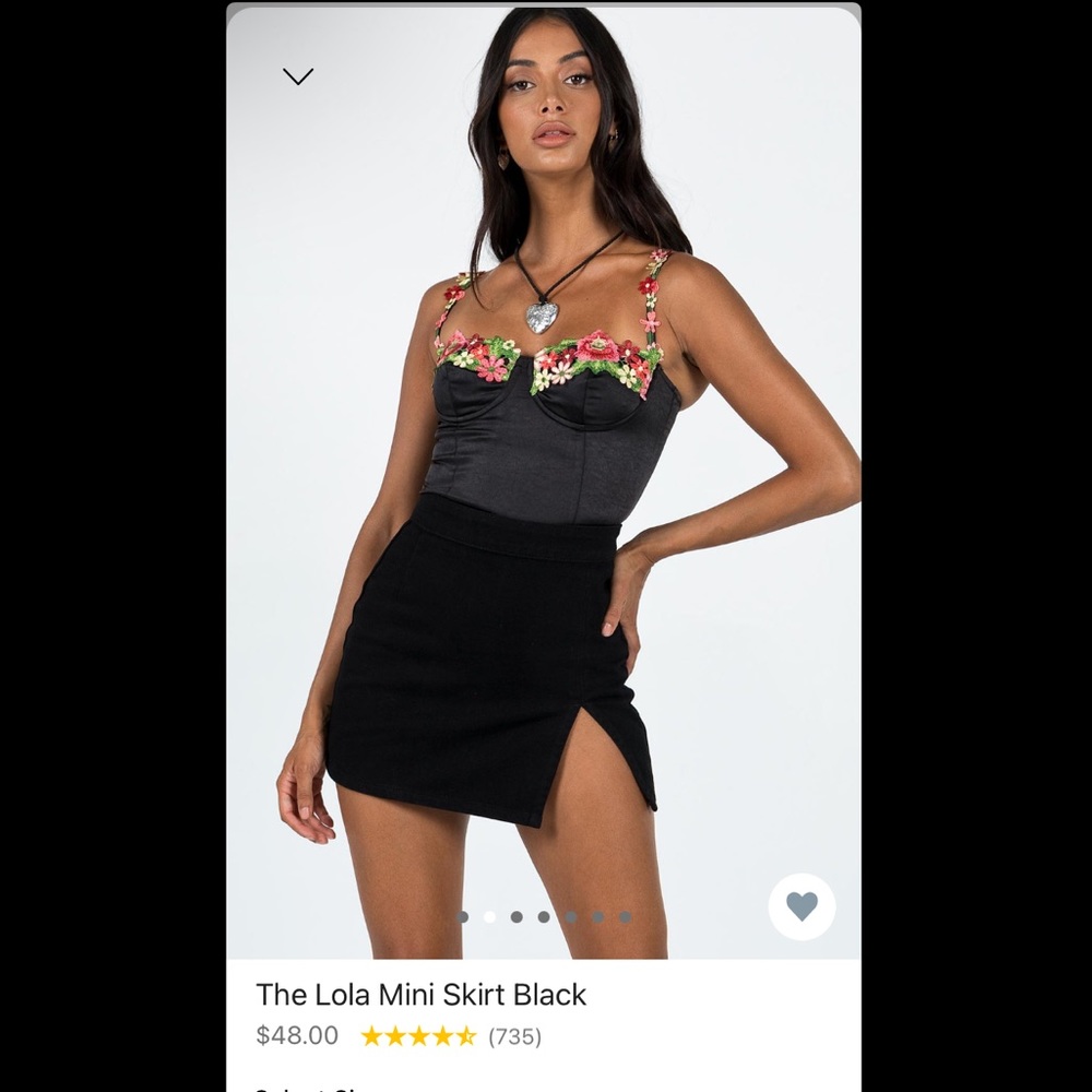 PRINCESS POLLY The Lola Skirt in Black 🖤